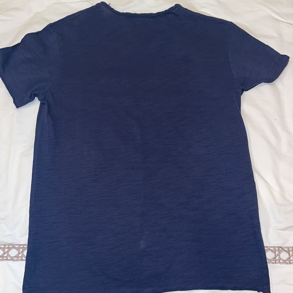 Y Two Jeans Navy Blue Slub Knit Crew Neck T-shirt - Picture 4 of 5